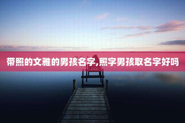 带照的文雅的男孩名字,照字男孩取名字好吗