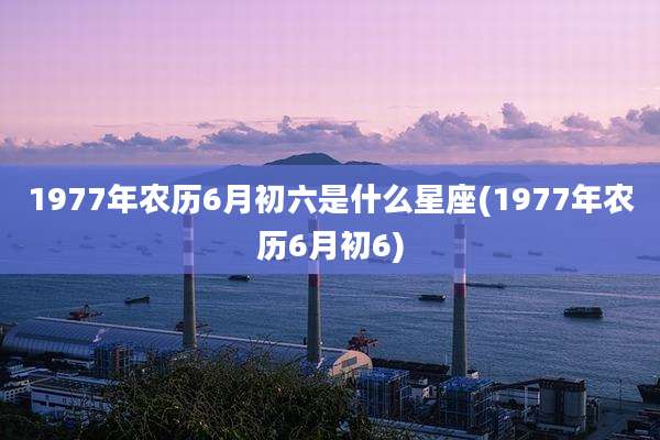 1977年农历6月初六是什么星座(1977年农历6月初6)