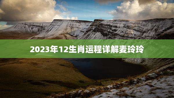 2023年12生肖运程详解麦玲玲