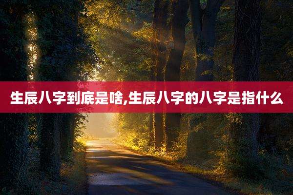 生辰八字到底是啥,生辰八字的八字是指什么