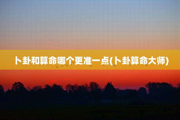 卜卦和算命哪个更准一点(卜卦算命大师)