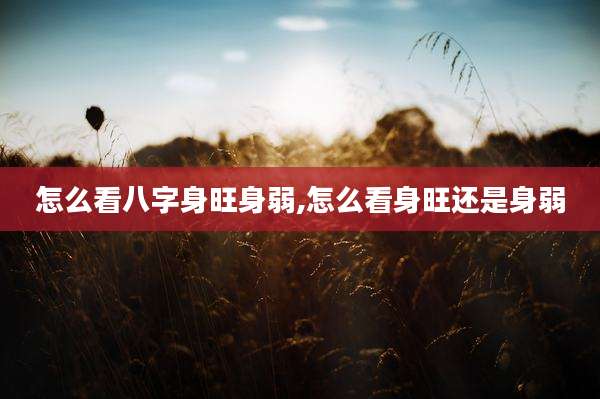 怎么看八字身旺身弱,怎么看身旺还是身弱