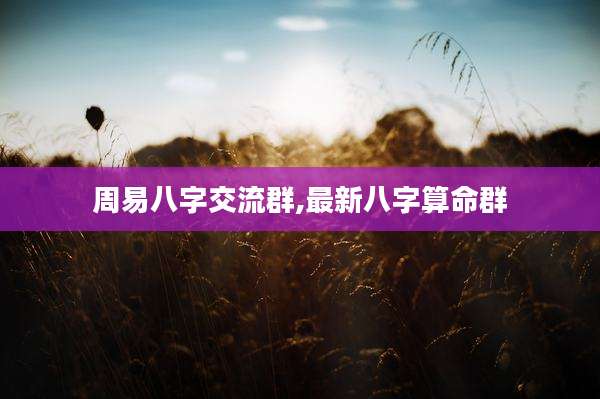 周易八字交流群,最新八字算命群