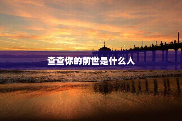 查查你的前世是什么人