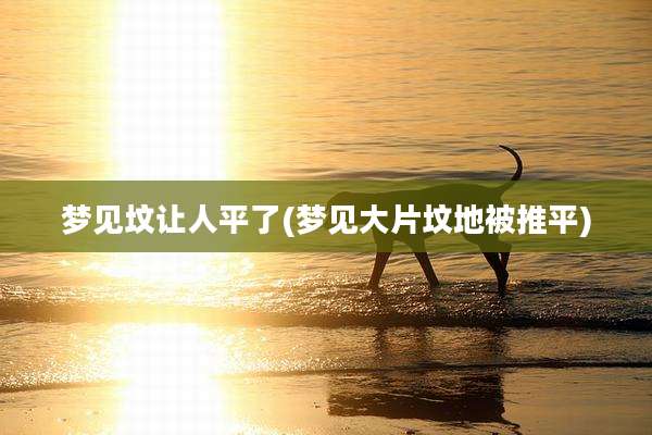 梦见坟让人平了(梦见大片坟地被推平)