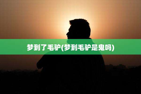 梦到了毛驴(梦到毛驴是鬼吗)