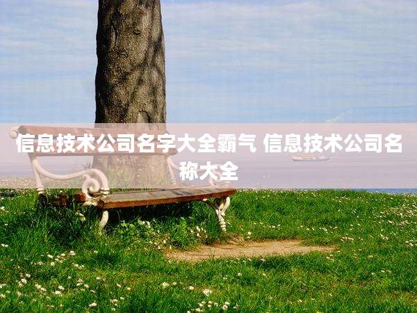 信息技术公司名字大全霸气 信息技术公司名称大全