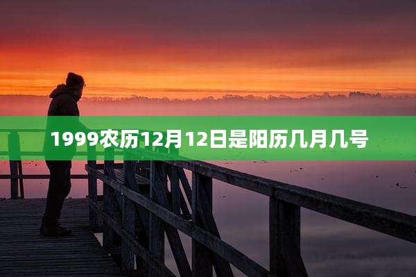 1999农历12月12日是阳历几月几号