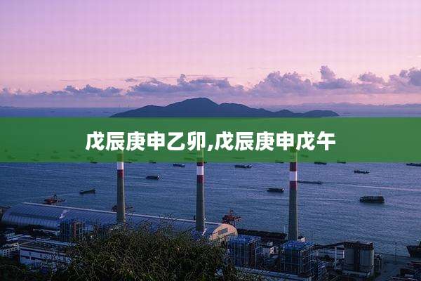 戊辰庚申乙卯,戊辰庚申戊午