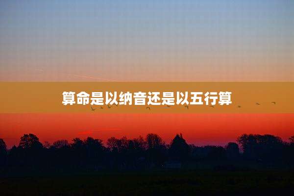 算命是以纳音还是以五行算
