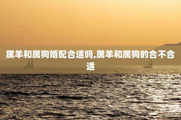 属羊和属狗婚配合适吗,属羊和属狗的合不合适