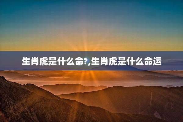 生肖虎是什么命?,生肖虎是什么命运