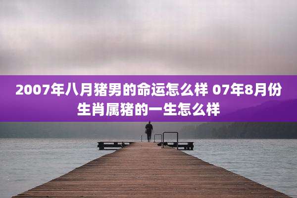 2007年八月猪男的命运怎么样 07年8月份生肖属猪的一生怎么样