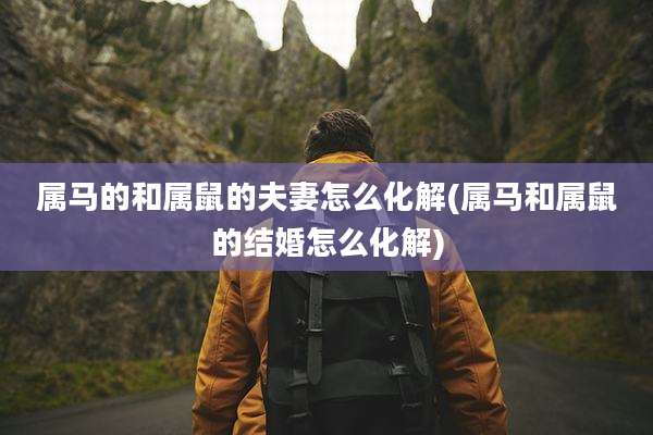 属马的和属鼠的夫妻怎么化解(属马和属鼠的结婚怎么化解)