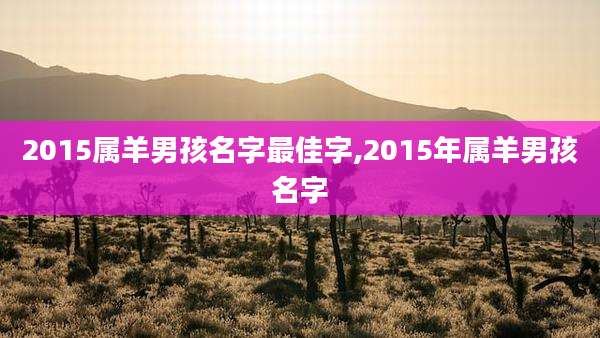 2015属羊男孩名字最佳字,2015年属羊男孩名字