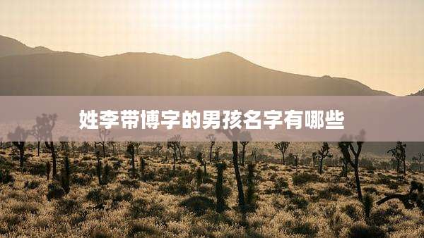 姓李带博字的男孩名字有哪些