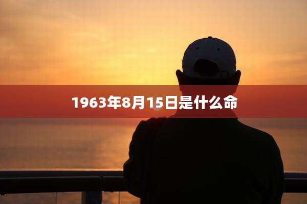 1963年8月15日是什么命