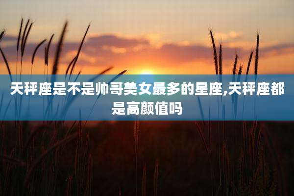 天秤座是不是帅哥美女最多的星座,天秤座都是高颜值吗