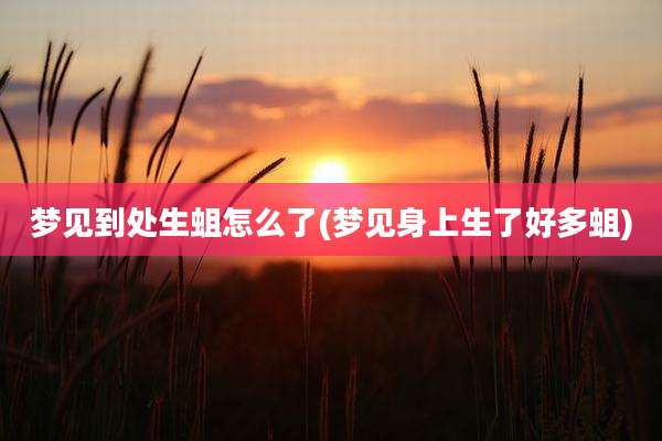 梦见到处生蛆怎么了(梦见身上生了好多蛆)