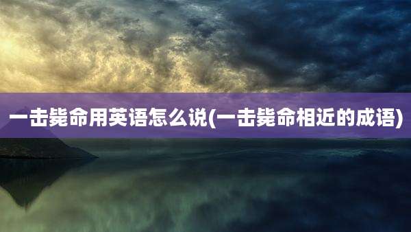 一击毙命用英语怎么说(一击毙命相近的成语)