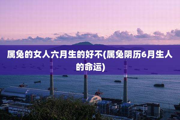 属兔的女人六月生的好不(属兔阴历6月生人的命运)