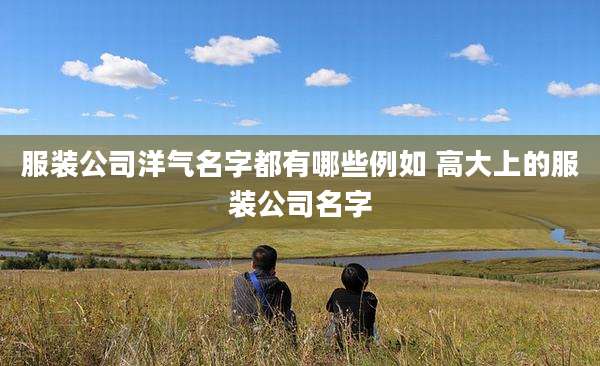 服装公司洋气名字都有哪些例如 高大上的服装公司名字