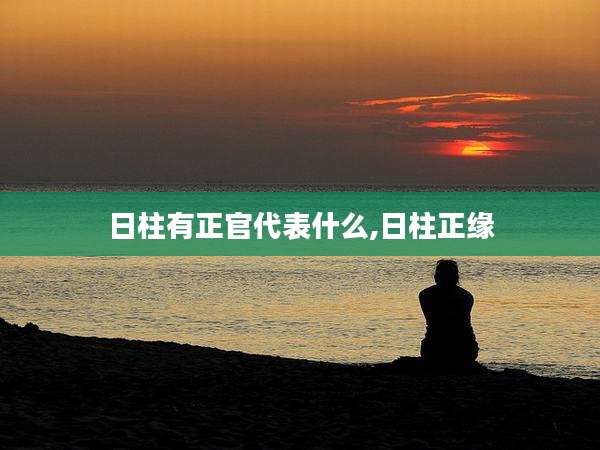 日柱有正官代表什么,日柱正缘