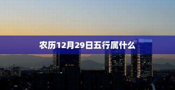 农历12月29日五行属什么