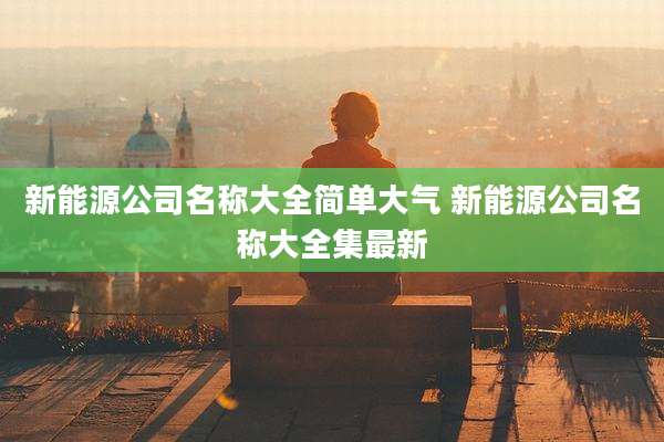 新能源公司名称大全简单大气 新能源公司名称大全集最新