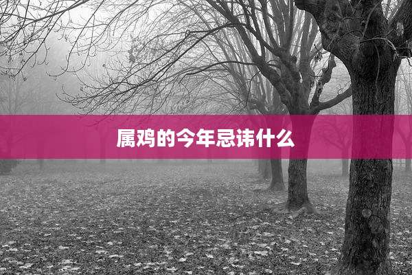属鸡的今年忌讳什么