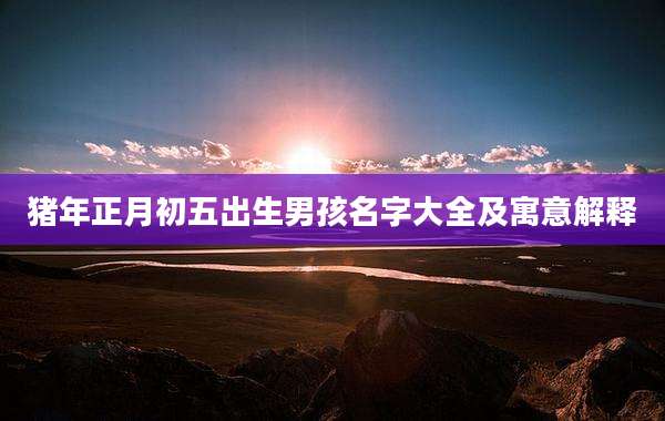 猪年正月初五出生男孩名字大全及寓意解释
