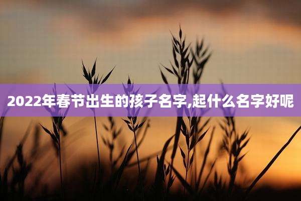 2022年春节出生的孩子名字,起什么名字好呢