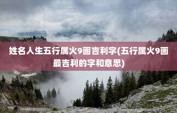 姓名人生五行属火9画吉利字(五行属火9画最吉利的字和意思)