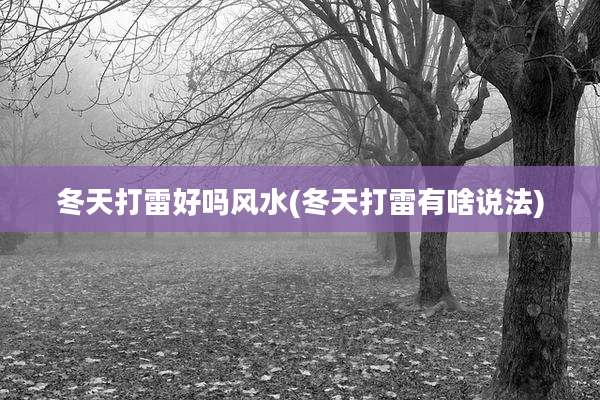 冬天打雷好吗风水(冬天打雷有啥说法)