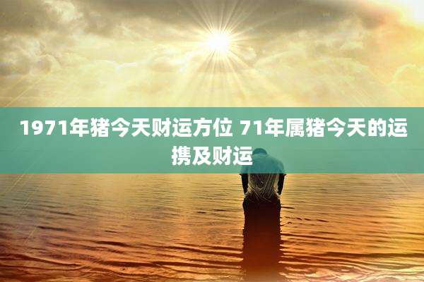 1971年猪今天财运方位 71年属猪今天的运携及财运