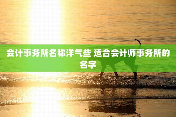 会计事务所名称洋气些 适合会计师事务所的名字
