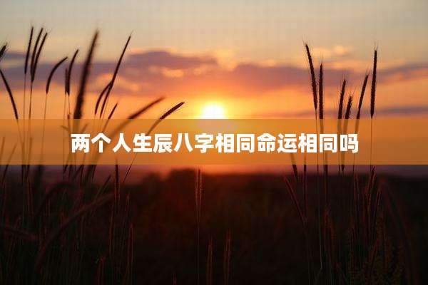 两个人生辰八字相同命运相同吗