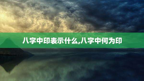 八字中印表示什么,八字中何为印
