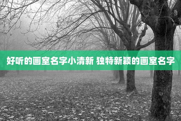 好听的画室名字小清新 独特新颖的画室名字