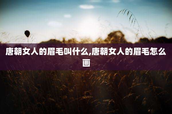 唐朝女人的眉毛叫什么,唐朝女人的眉毛怎么画