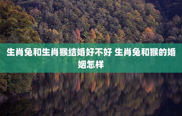 生肖兔和生肖猴结婚好不好 生肖兔和猴的婚姻怎样