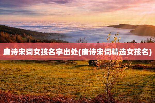 唐诗宋词女孩名字出处(唐诗宋词精选女孩名)