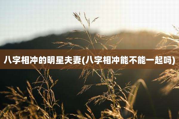 八字相冲的明星夫妻(八字相冲能不能一起吗)