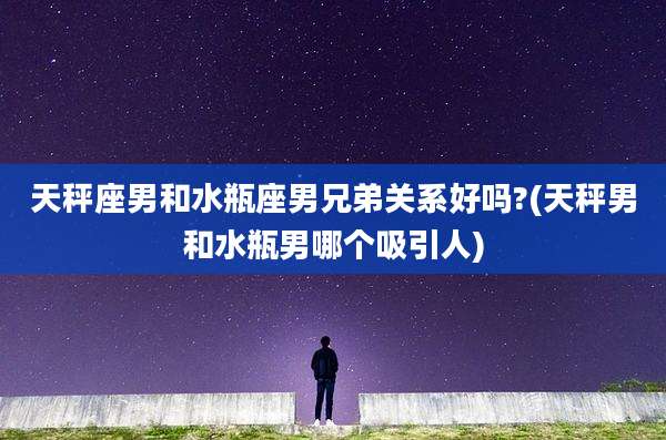 天秤座男和水瓶座男兄弟关系好吗?(天秤男和水瓶男哪个吸引人)
