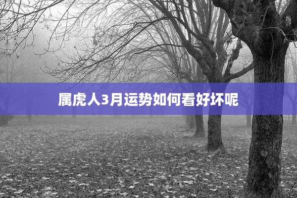 属虎人3月运势如何看好坏呢