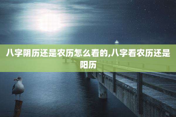 八字阴历还是农历怎么看的,八字看农历还是阳历