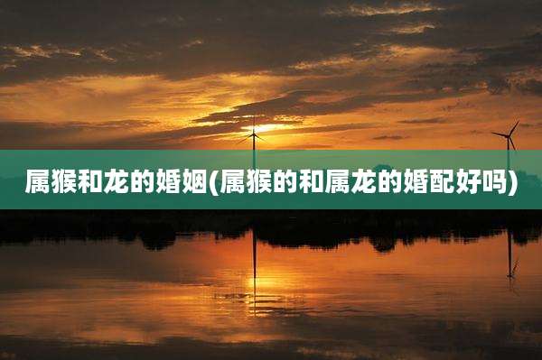 属猴和龙的婚姻(属猴的和属龙的婚配好吗)