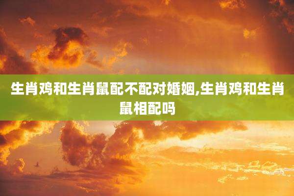 生肖鸡和生肖鼠配不配对婚姻,生肖鸡和生肖鼠相配吗