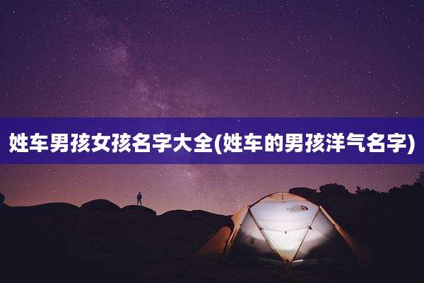 姓车男孩女孩名字大全(姓车的男孩洋气名字)