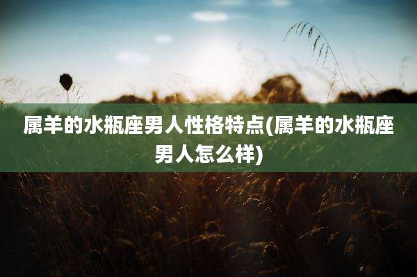 属羊的水瓶座男人性格特点(属羊的水瓶座男人怎么样)